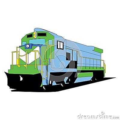 Futuristic locomotive. Vector art isolated on a white background in EPS10 Vector Illustration