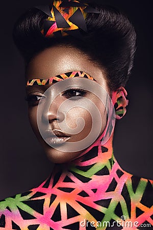 Futuristic make up Stock Photo