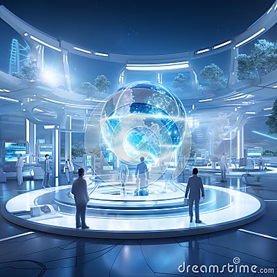 Futuristic Medical Facility with State-of-the-Art Technology for Eternal Youth Stock Photo