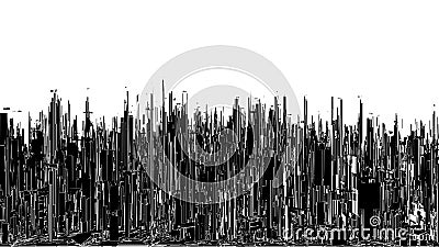 Futuristic Megalopolis City View Vector Vector Illustration