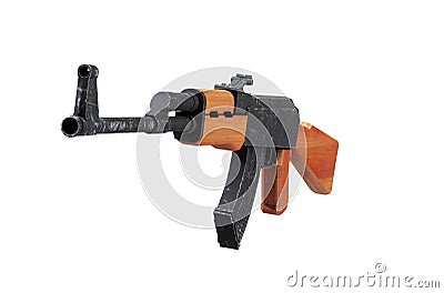 Futuristic military assault rifle - low poly 3d render Stock Photo