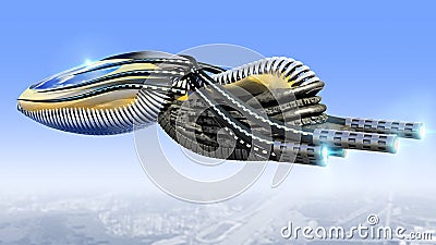 Futuristic military drone for fantasy games Stock Photo