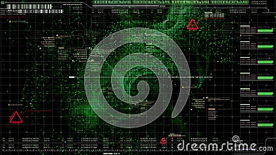 Futuristic Military HUD Holographic Terrain Concept Stock Photo