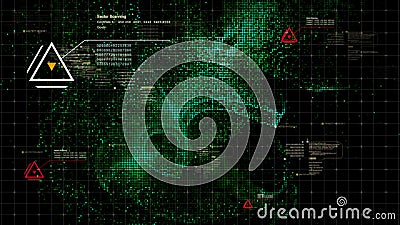 Futuristic Military HUD Holographic Terrain Concept Stock Photo