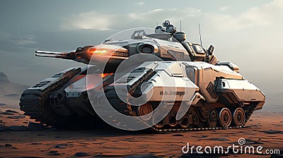 Futuristic military tank, weapons of future Stock Photo