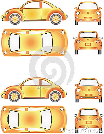 Futuristic Mini Car Vector Illustration