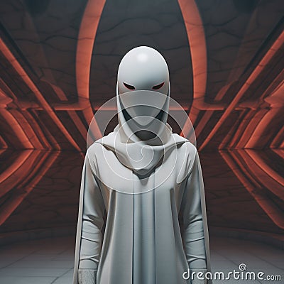 Futuristic Minimalism: Ghost Humanoid In Imaginative Prison Scenes Stock Photo