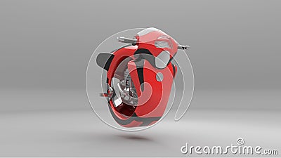 Futuristic motorcycle 3d rendering Stock Photo