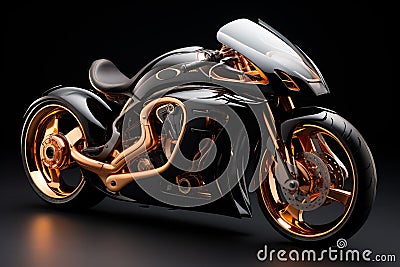 Futuristic motorcycle, travel concept transport, road, freedom and relaxation. AI generative Stock Photo