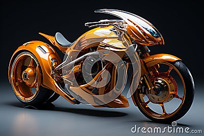 Futuristic motorcycle, travel concept transport, road, freedom and relaxation. AI generative Stock Photo