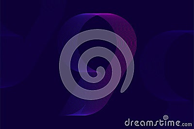 Futuristic numeric glitch efffect with line pattern number 9 nine. Vector Illustration