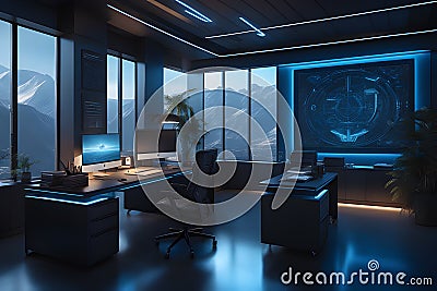 a futuristic office emanating a palpable sense of modernity and sophistication Stock Photo
