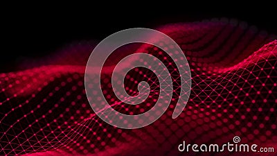 Futuristic particle wave. Abstract technology background. Big data visualization. Vector illustration Vector Illustration