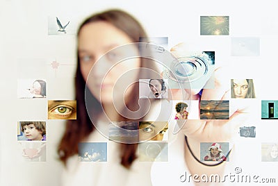 Futuristic photo selection Stock Photo