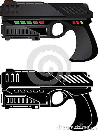 Futuristic pistol Cartoon Illustration