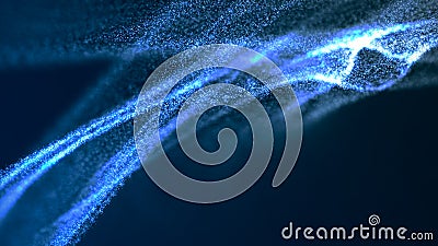 Futuristic point wave. Abstract background with a dynamic wave. 3d rendering Stock Photo