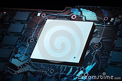 Futuristic powerful graphic processor Stock Photo