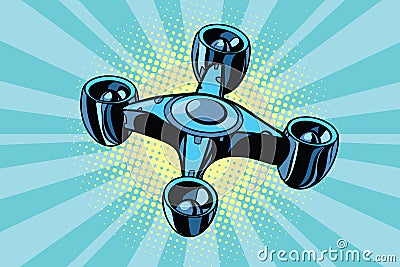 Futuristic quadcopter drone Vector Illustration