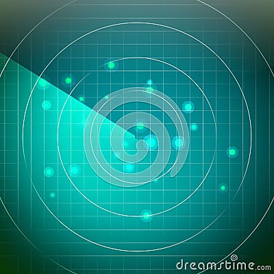 Futuristic Radar Vector. Territory With Smooth Light Beneath. Vector Illustration