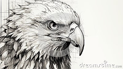 Futuristic Realism Eagle Head Vector Art With Graffiti-inspired Style Cartoon Illustration