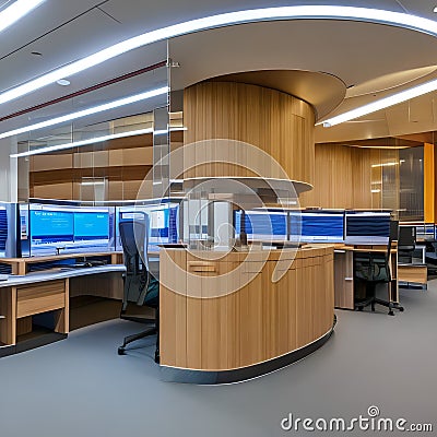 190 A futuristic research facility with advanced laboratories, state-of-the-art equipment, and dedicated spaces for scientific c Stock Photo