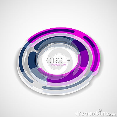 Futuristic rings, company logo, 3d design Vector Illustration