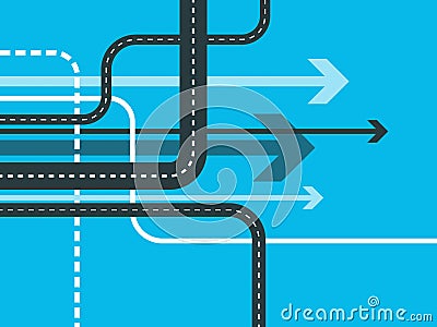 Futuristic road map background. GPS navigation banner. Winding road infographic template. Road trip and Journey route. EPS 10 Vector Illustration