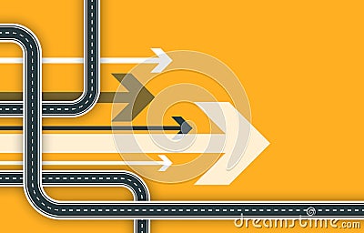 Futuristic road map background. GPS navigation banner. Winding road infographic template. Road trip and Journey route. EPS 10 Vector Illustration