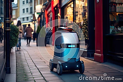 Futuristic robotic delivery technology Stock Photo