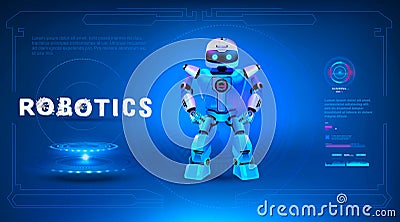 Futuristic robotics banner Vector Illustration