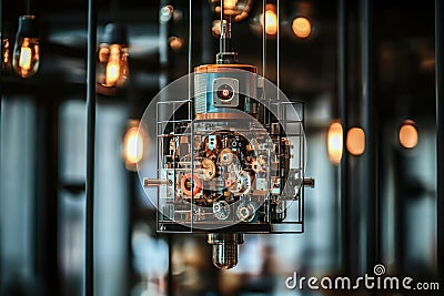 Futuristic Robotics: Upclose Image of Automation and Artificial Intelligence with Copy Space Stock Photo