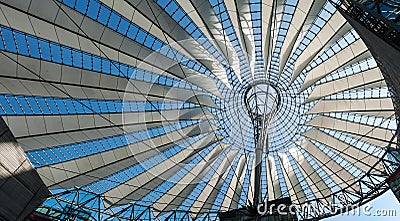 Futuristic roof at Sony Center, Potsdamer Platz, Berlin, Germany Editorial Stock Photo