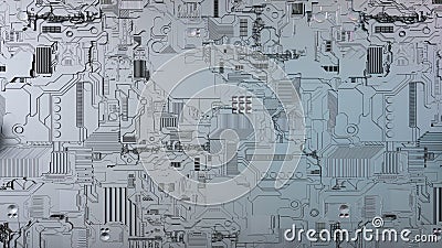futuristic sci fi abstract texture background with detailed geometric lines and robotic technological shapes - 3d render of Stock Photo