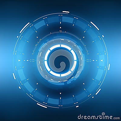 Futuristic Sci-Fi Circular HUD Element Vector Illustration