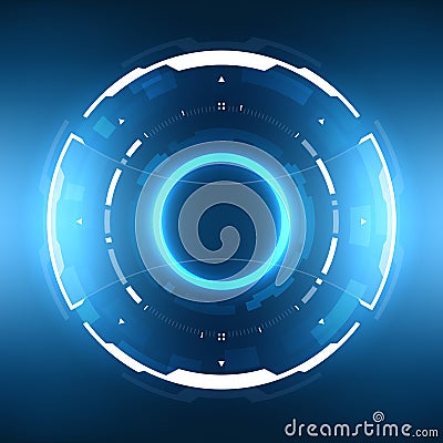 Futuristic Sci-Fi Circular HUD Element Vector Illustration