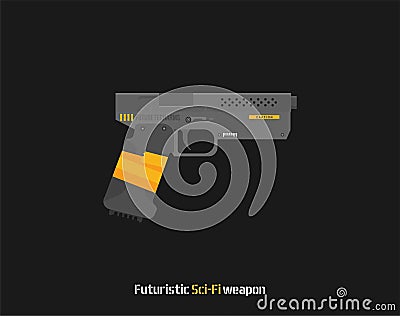 Futuristic Sci-Fi Pistol flat vector. Weapon. Gun Vector Illustration