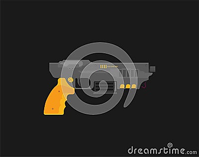 Futuristic Sci-Fi Pistol flat vector. Weapon. Gun Vector Illustration