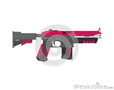 Futuristic Sci-Fi Pistol flat vector. Weapon set. Gun Vector Illustration