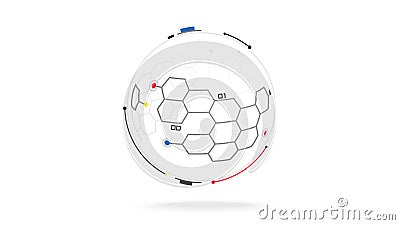 Futuristic science globe data network elements Vector Illustration