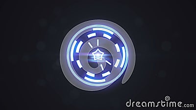 Futuristic screensaver with code hologram. HUD Heads Up Display Scanner high tech target digital read out Stock Photo