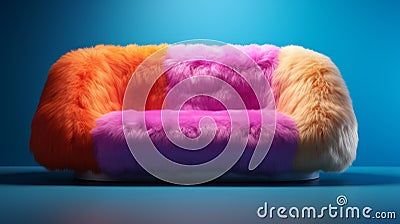 Futuristic 2 Seater Sofa Bed With Amazing Shapes And Bright Colors Stock Photo