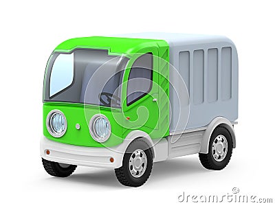 Futuristic small delivery truck cartoon Cartoon Illustration