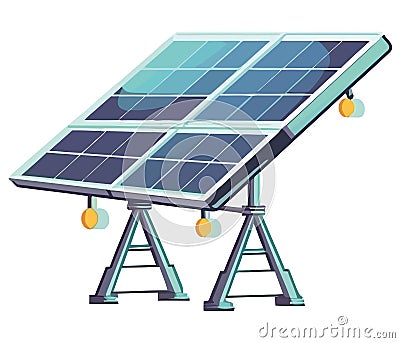 Futuristic solar power station design Vector Illustration