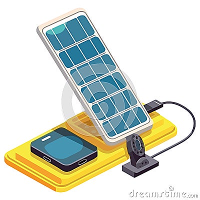 Futuristic solar power station vector Vector Illustration