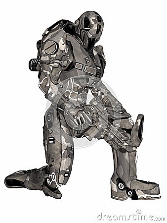 Futuristic soldier Stock Photo