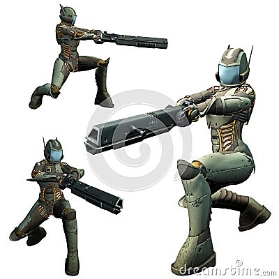 Futuristic Soldier Stock Photo