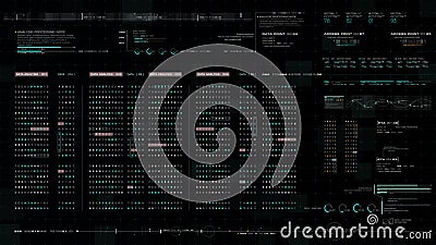 Futuristic Source Code Digital Data Telemetry Display Stock Photo
