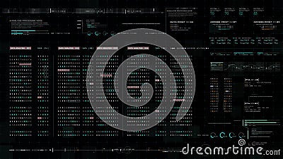 Futuristic Source Code Digital Data Telemetry Display Stock Photo