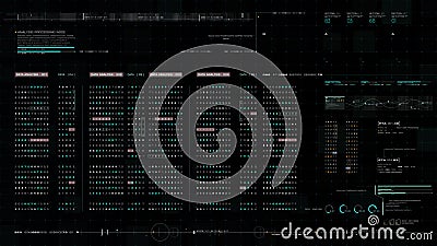 Futuristic Source Code Digital Data Telemetry Display Stock Photo