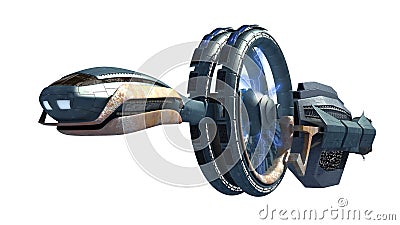 Futuristic spacecraft rendering Stock Photo